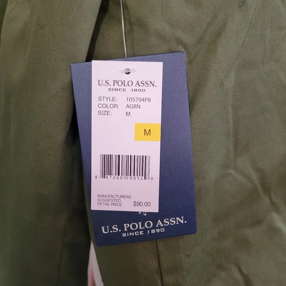 NWT Brand New U.S. Polo Assn. Dark Forest Green Jacket, Med. Unisex - Picture 13 of 15